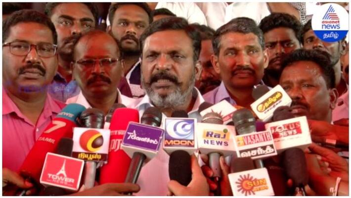vck party leader thirumavalavan pay tribute dmk senior leader k. anbalagan vck party leader thirumavalavan pay tribute dmk senior leader k. anbalagan