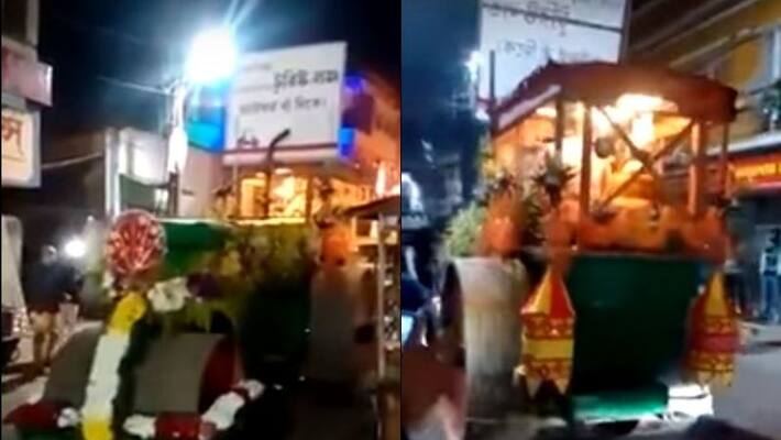 Groom takes road roller to go to his wedding Video viral Groom takes road roller to go to his wedding Video viral