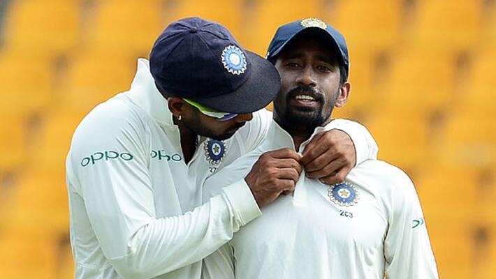 INDvsNZ 1st Test: KS Bharat is out with the gloves. Saha not on the field because of a neck issue INDvsNZ 1st Test: KS Bharat is out with the gloves. Saha not on the field because of a neck issue
