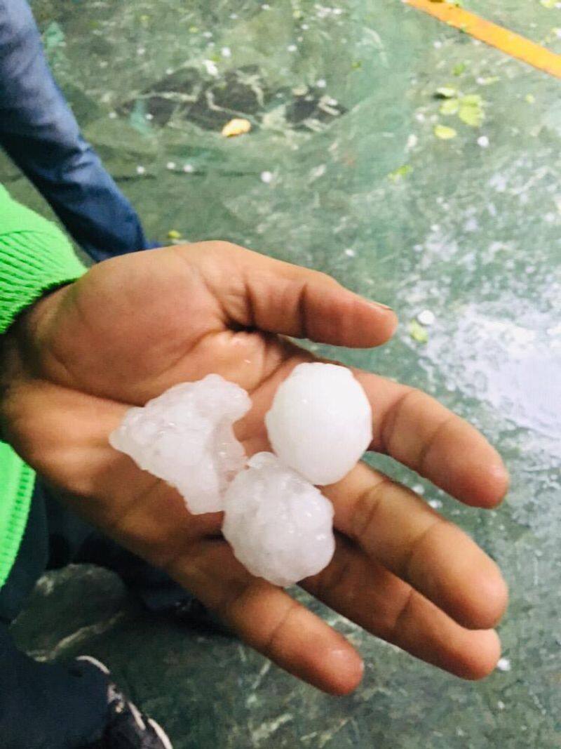 Hail is a form of solid precipitation. Hails are balls or irregular lumps of ice which are formed inside of clouds towering at great heights and later fall from the sky as pellets of ice