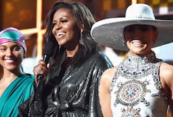 Michelle Obama makes surprise Grammys appearance to support host Alicia Keys