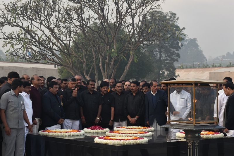 ఢిల్లీలో లో గాంధీకి నివాళులర్పించి దీక్షలో పాల్గొన్న బాబు