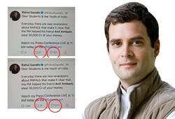 Retweets on Rahul Gandhi tweet jumps 50 times in blink of eye and he complains about Rafale scam