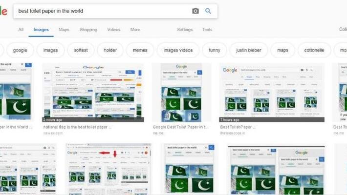 Image Search in Google shows Pakistan Flag for Best Toilet Paper in the World Image Search in Google shows Pakistan Flag for Best Toilet Paper in the World
