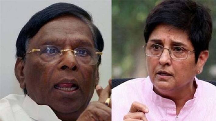 pondichery cm urges withdrawal of Deputy Governor.. Kiranpedi- Narayanasamy climactic clash .. pondichery cm urges withdrawal of Deputy Governor.. Kiranpedi- Narayanasamy climactic clash ..