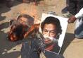 in prayagraj people burn pakistan prime minister imran khan's  posters
