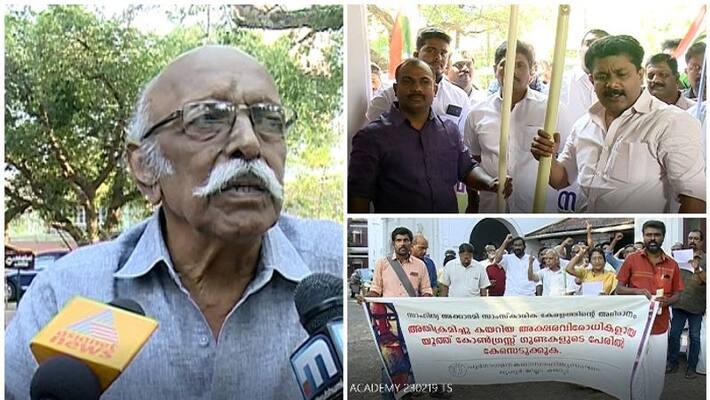 sahithya accademy president vysakhan mocked at youth congress workers sahithya accademy president vysakhan mocked at youth congress workers