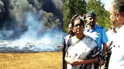 Aero India 2019: Nirmala Sitharaman inspects parking area after fire