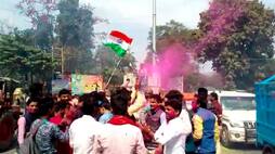 After the news of the attack on Pakistan, celebrating in Ballia
