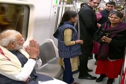 Prime Minister Narendra Modi takes Metro ride to attend ISKCON event in Delhi