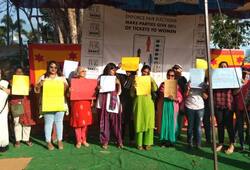 Women's Day Bengaluru demands equal share Lok Sabha seats