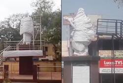 Karnataka: Statues of political leaders veiled in view of Lok Sabha election