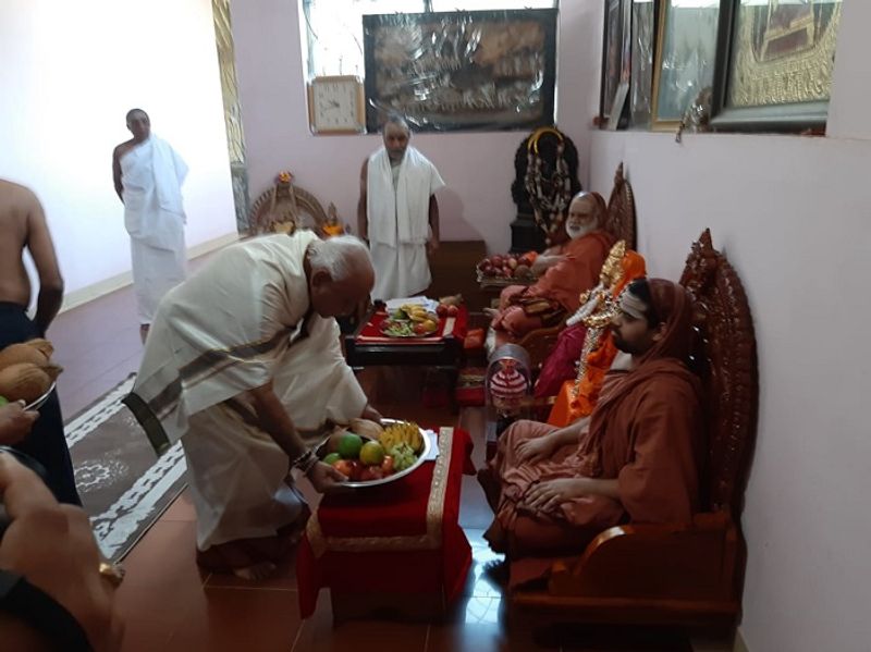 B S Yadiyurappa campaigns for Lok Sabha elections in Sringeri