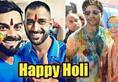 India Cricketer celebrating holi festival with foreigner players