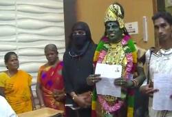 Madurai transgender files nomination Lok Sabha election dressed Goddess