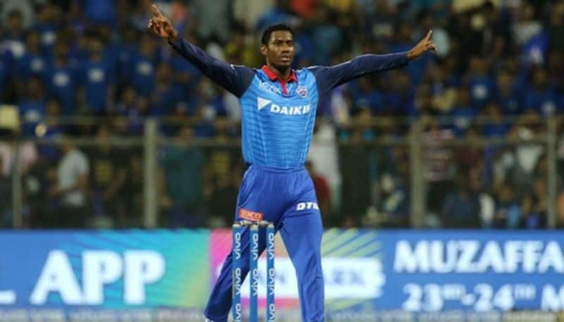 Keemo Paul took one wicket, that of Pollard. He bowled three overs with figures of 121. Delhi were all out for 176 in 19.2 overs.