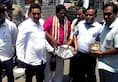 Chennai man files nomination carrying 3 buckets coins