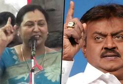 Desiya Murpokku Dravida Kazhagam Premalatha Vijayakanth strikes wrong note during Lok Sabha campaign