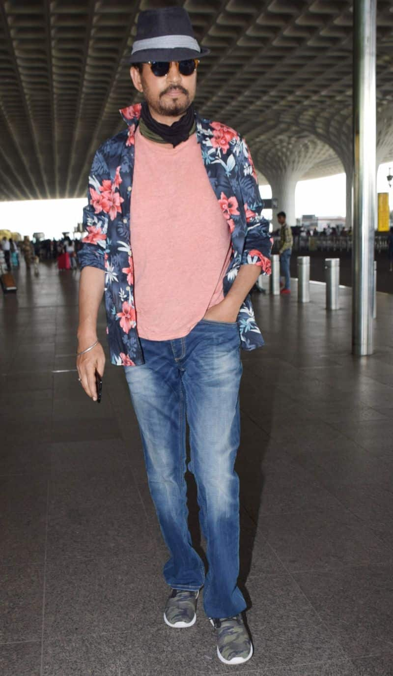 During an earlier appearance Irrfan did not wish to show his face and therefore, the paparazzi stationed at the airport clicked a picture of his from behind.  But this time, he removed the mask himself to get clicked.