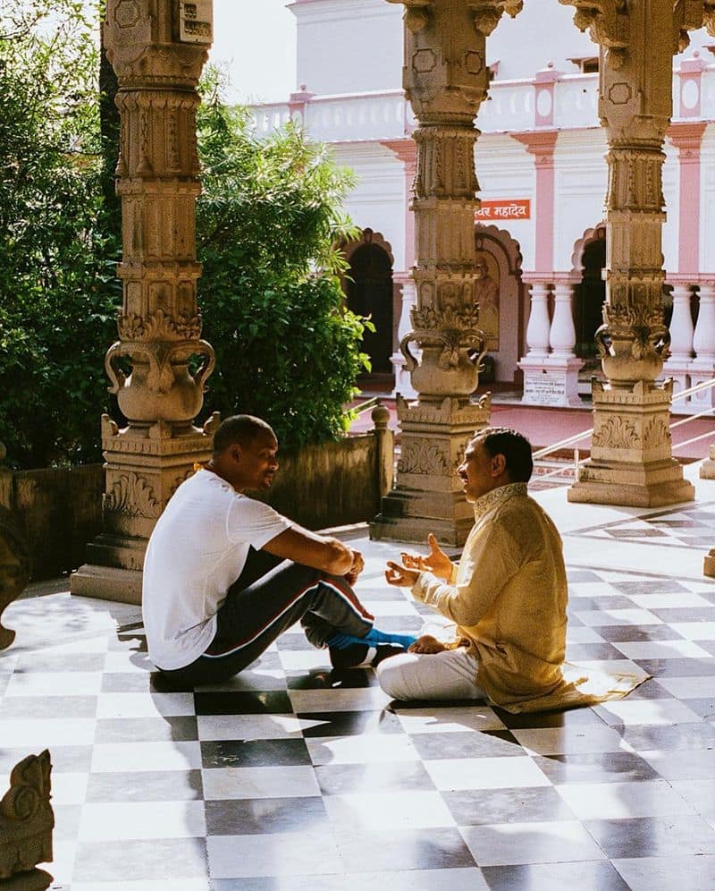 His trip to Haridwar seemed to involve otherworldly discussions in Hindu temples.