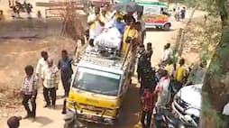 TDP candidate Thikka Reddy campaigns lying on stretcher