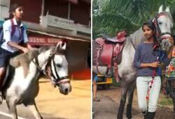 Class 10 girl horse ride exam hall twitterati impressed