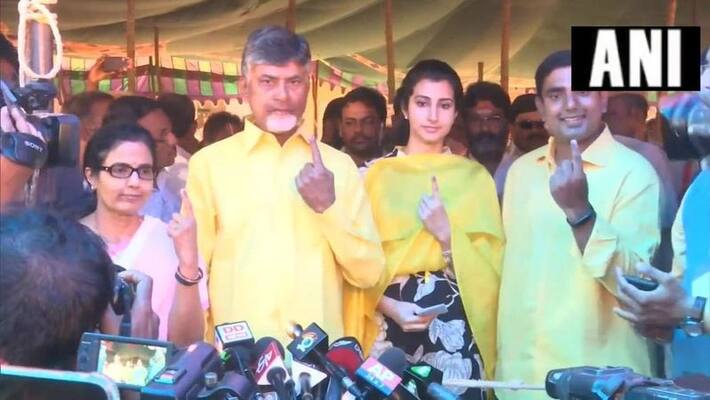 chandrababu naidu family members casting their votes in undavalli chandrababu naidu family members casting their votes in undavalli