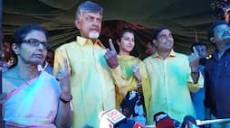 Andhra Pradesh chief minister Chandrababu Naidu casts vote