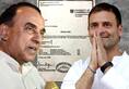 Subramanian Swamy lampooned Congress chief Rahul Gandhi on educational qualification