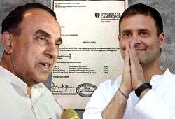 Subramanian Swamy lampooned Congress chief Rahul Gandhi on educational qualification