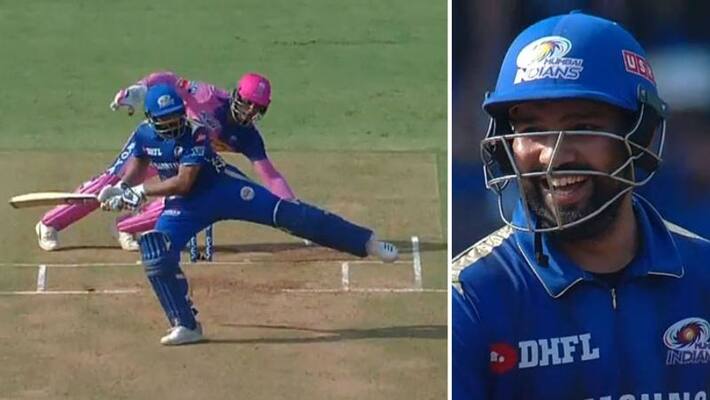 watch video rohit sharma defending the ball against Rajasthan Royals watch video rohit sharma defending the ball against Rajasthan Royals