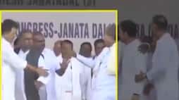 Rahul Gandhi rally Chitradurga Dalit leader H Anjaneya pushed by Siddaramaiah