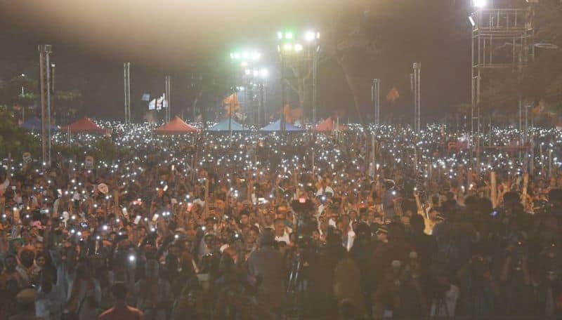 More than 80000 people came for the rally with many clad in ‘Modi Maththomme’, ‘Naanu Chowkidar’, ‘NaMo Again’ T-shirts, caps and bands.