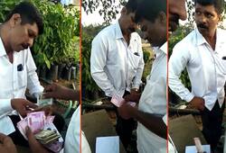 Congress workers distribute money Karnataka voters