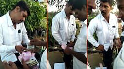 Congress workers distribute money Karnataka voters
