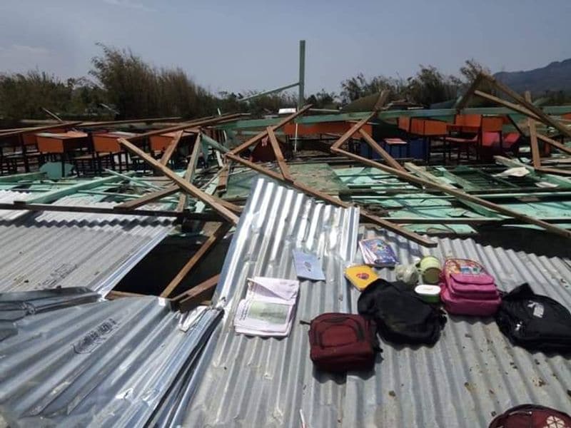 Two women were reportedly taking shelter at a house in K Salemjang village, where the heavy storm destroyed the house.