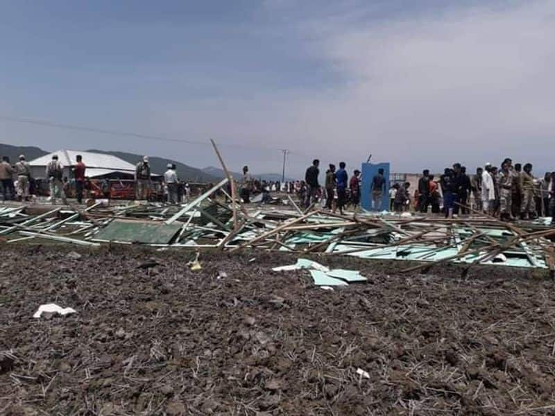 The storm also destroyed an election campaign rally in Nonglei.