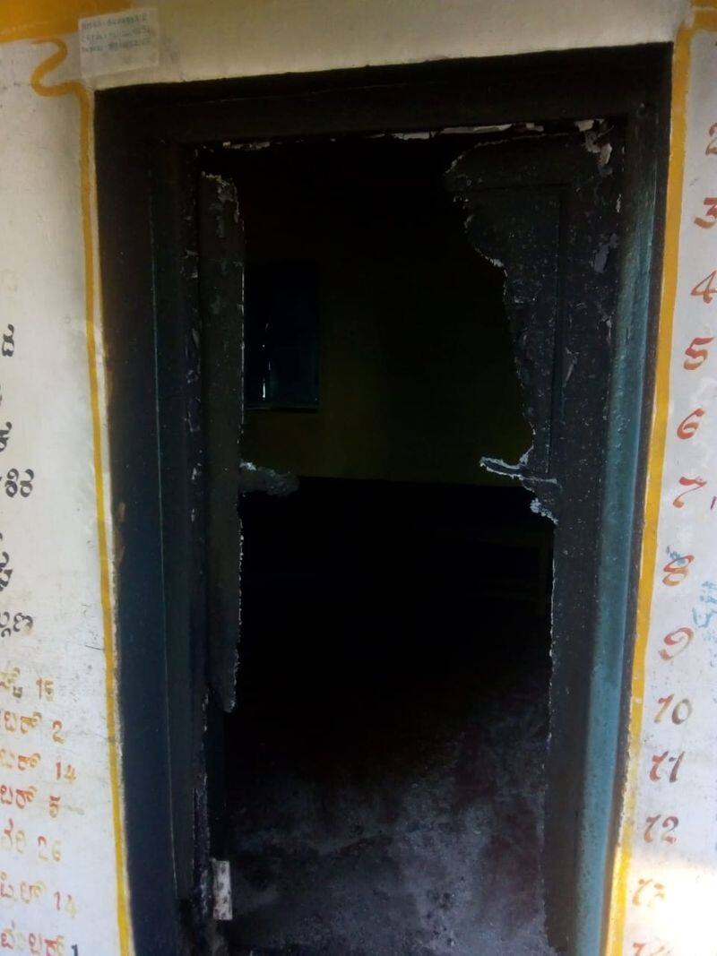 The window panes are broken and the properties have been damaged. Srinivaspur police have visited the poll booth.