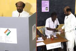 Rajinikanth K Palaniswami among early voters Lok Sabha Tamil Nadu