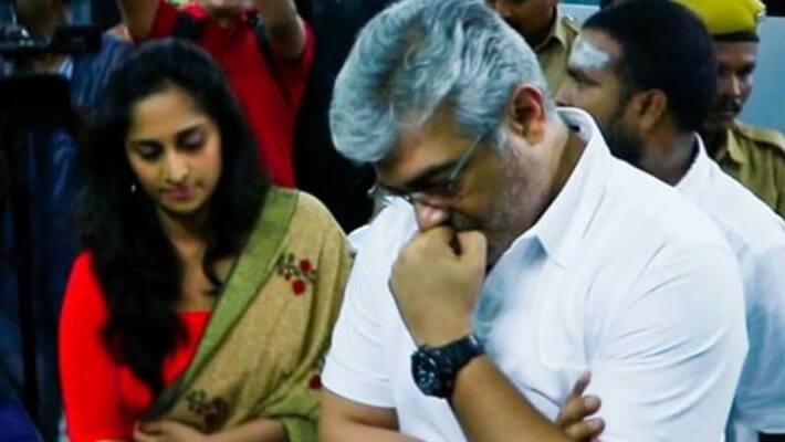 Thala Ajith cast his vote in Thiruvanmiyur Thala Ajith cast his vote in Thiruvanmiyur