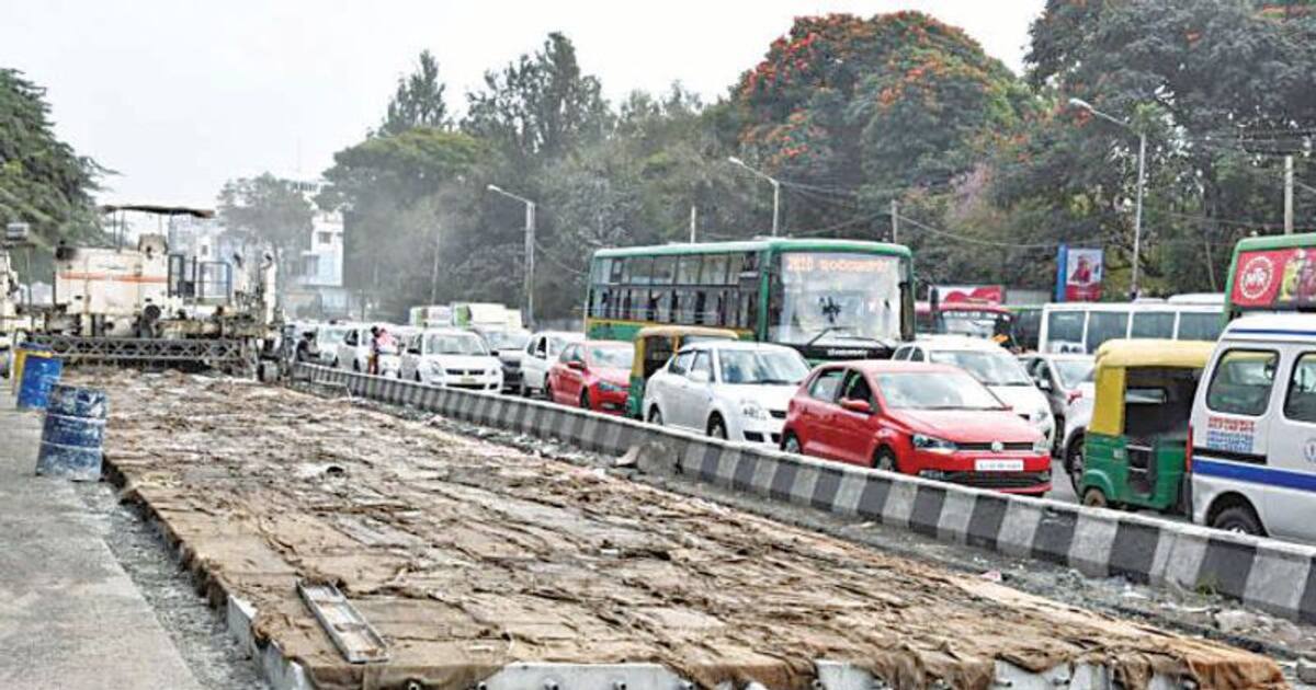 Hosur Road Dairy Circle stretch in Bengaluru closed down for white topping