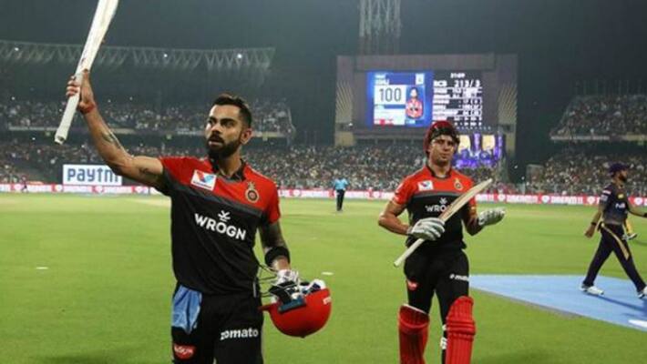 virat kohli hits century against kkr as per his promise to de villiers virat kohli hits century against kkr as per his promise to de villiers