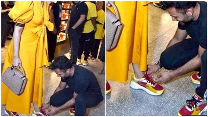 sonam kapoor husband anand ahuja tie the shoe lace for his wife sonam kapoor husband anand ahuja tie the shoe lace for his wife