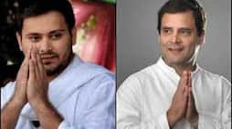 The rift between UPA alliance in bihar, Tejaswi Yadav kept away from Rahul Gandhi joint rally in state