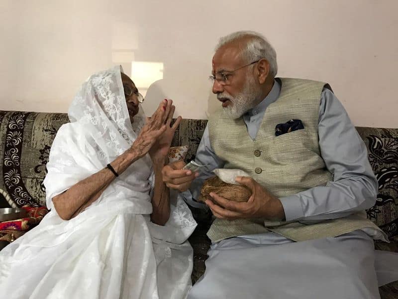 Prime Minister Modi is known to be extremely close to his mother and had sought her blessings before every big battle.