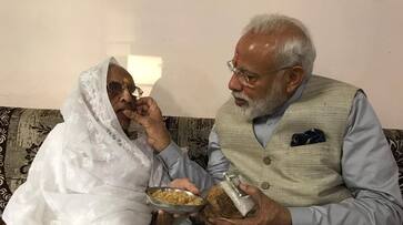 My mother takes nothing but gives sawa rupaye every time I meet her PM Modi