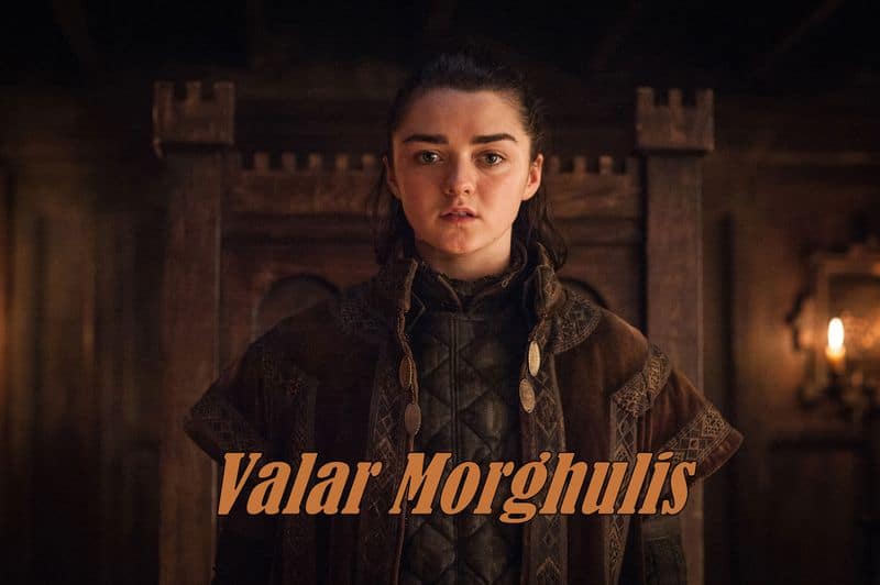 “Valar Morghulis”-all men must die, this phrase was used at its maximum by Arya Stark and accompanying it is 'Valar Dohaeris' — all men must serve.