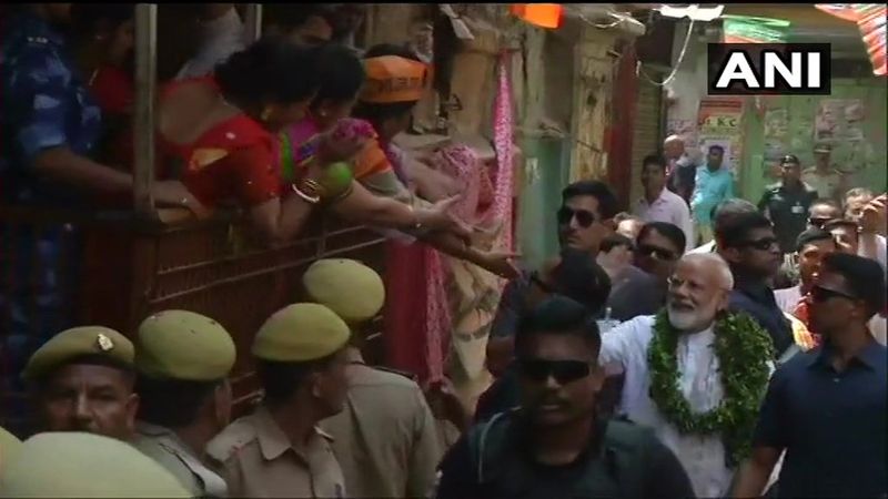 NDA leaders including Chief Minister of Bihar Nitish Kumar, Shiv Sena party chief Uddhav Thackrey, AIADMK's O Panneerselvam, Lok Janshakti Party president  Ram Vilas Pawan at Collectorate Office to support PM Modi as he files his nomination papers.