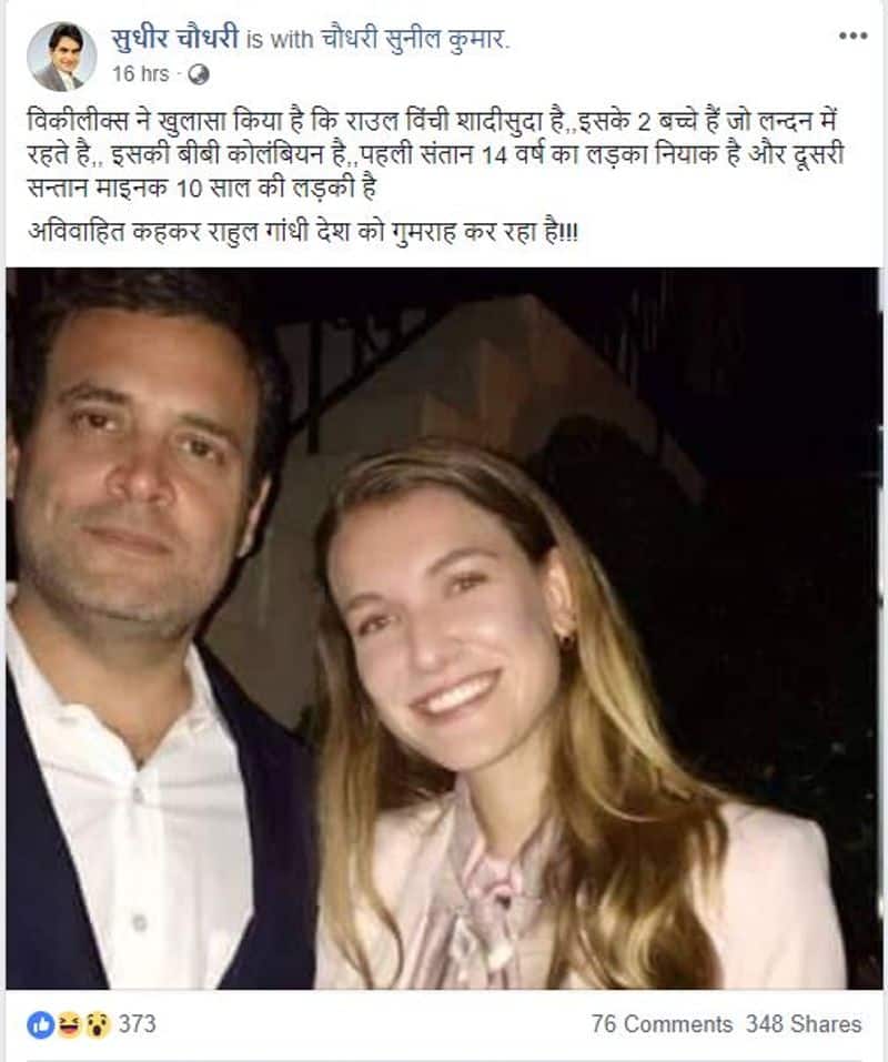 Viral Check Claims of Wikileaks Revealing Rahul s Secret Family Are False