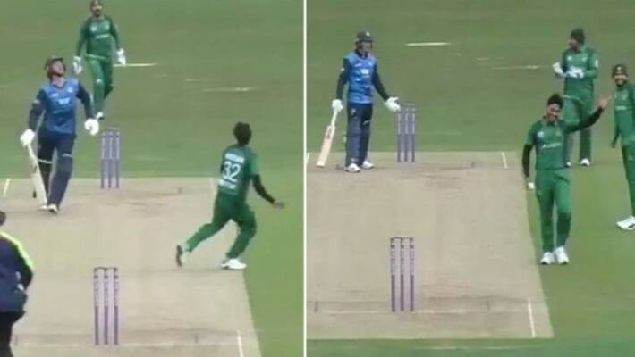 Watch Hasan Ali celebrating dropped catch in training match Watch Hasan Ali celebrating dropped catch in training match